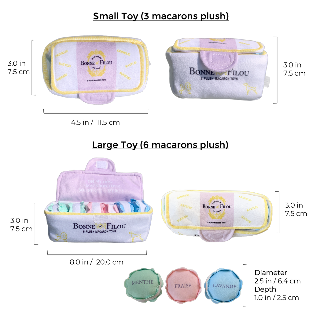 Plush Macaron Hide-and-Seek Dog Toy - Interactive Puzzle Squeaky Chew Toy for Small & Medium Dogs, Enrichment Toy